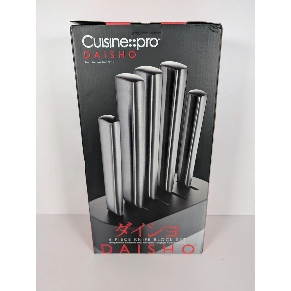 Cuisine Pro Knife Block Set Daisho Japanese Stainless Steel 6 PC Knives $450 New